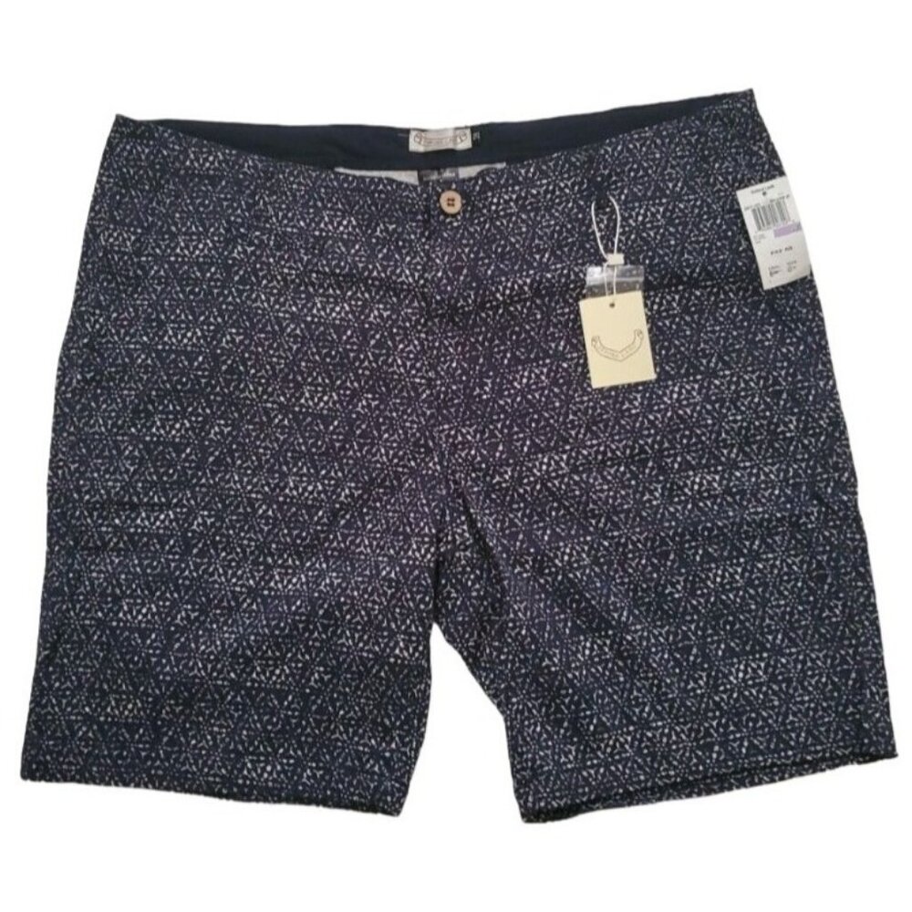 Oxford Lads Men’s Navy Print Patterned Cotton Stretch Walk Shorts Size 38 NWT - Picture 2 of 13